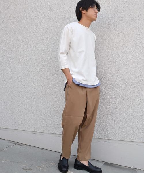 SHIPS JET BLUE（シップスジェットブルー）の「《2017SS先行予約》 SHIPS JET BLUE: 【2枚セット】レイヤード 7スリーブTee■（Tシャツ/カットソー・メンズ・ブラック/ワイン/ホワイト・LARGE/SMALL/MEDIUM）」の4枚目の写真