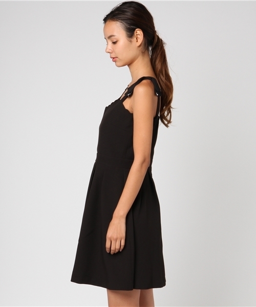 LODISPOTTO（ロディスポット）の「リュバンスカラップキャミワンピース（ワンピース・レディース・ライトグレー/ブラック/ピンク・MEDIUM）」の5枚目の写真