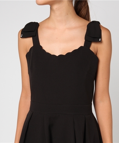 LODISPOTTO（ロディスポット）の「リュバンスカラップキャミワンピース（ワンピース・レディース・ライトグレー/ブラック/ピンク・MEDIUM）」の8枚目の写真