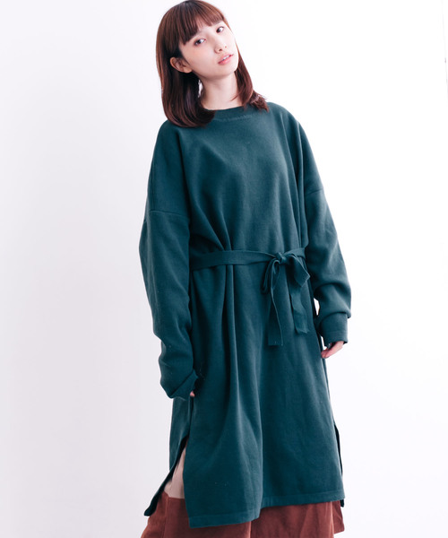 MERLOT（メルロー）の「ウエストリボンフレアワンピース0070（ワンピース・レディース・モカ/カーキ/パープル/ブラック・FREE）」の4枚目の写真