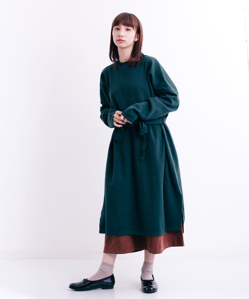 MERLOT（メルロー）の「ウエストリボンフレアワンピース0070（ワンピース・レディース・モカ/カーキ/パープル/ブラック・FREE）」の6枚目の写真