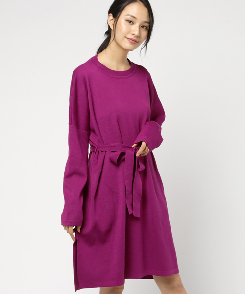 MERLOT（メルロー）の「ウエストリボンフレアワンピース0070（ワンピース・レディース・モカ/カーキ/パープル/ブラック・FREE）」の7枚目の写真