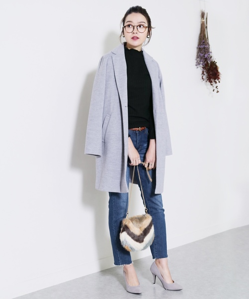 reca（レカ）の「【プチプラ】やわらかリブプチタートルネックニットソー（ニット/セーター・レディース・ブラック/グレー/アイボリー/ブルー・FREE）」の8枚目の写真