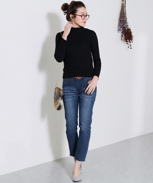 reca（レカ）の「【プチプラ】やわらかリブプチタートルネックニットソー（ニット/セーター・レディース・ブラック/グレー/アイボリー/ブルー・FREE）」の16枚目の写真