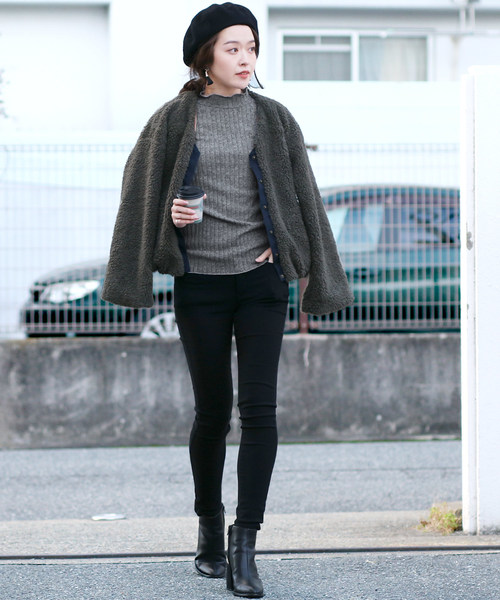 reca（レカ）の「【プチプラ】やわらかリブプチタートルネックニットソー（ニット/セーター・レディース・ブラック/グレー/アイボリー/ブルー・FREE）」の5枚目の写真