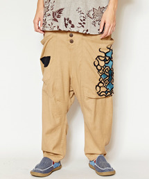 チャイハネ | 【チャイハネ】トライバル柄刺繍入りMEN'Sサルエルパンツ(その他パンツ)