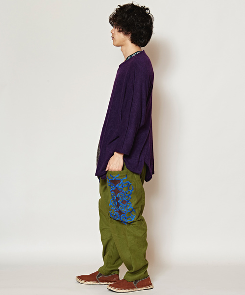 チャイハネ（チャイハネ）の「【チャイハネ】トライバル柄刺繍入りMEN'Sサルエルパンツ（その他パンツ・メンズ・ブラック/ベージュ/カーキ・FREE）」の10枚目の写真