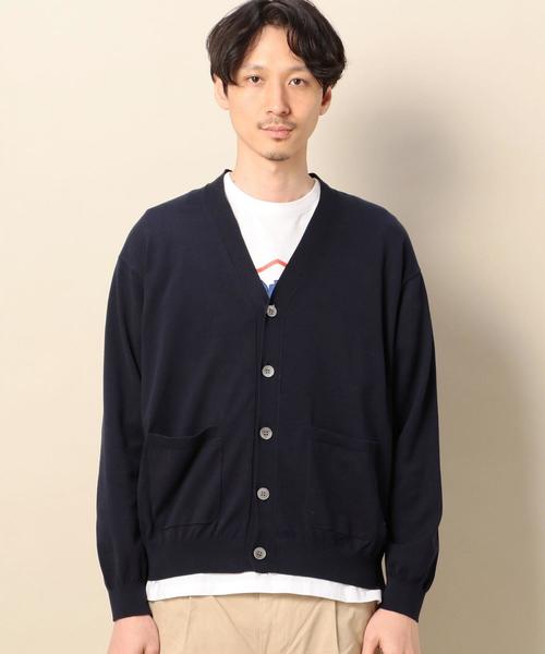 BEAUTY&YOUTH UNITED ARROWS（ビューティーアンドユースユナイテッドアローズ）の「BY ハイゲージ ワイド V カーディガン ◆（カーディガン/ボレロ・メンズ・ライトグレー/ネイビー・SMALL/X-LARGE/LARGE/MEDIUM）」の6枚目の写真