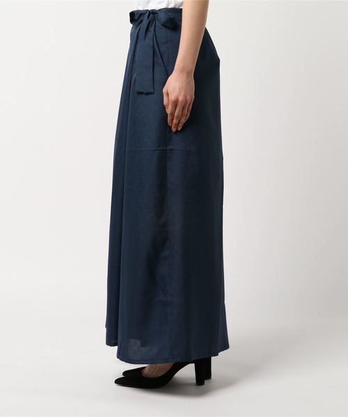 REAL CUBE（リアルキューブ）の「REAL CUBE サイドリボンラップ風ガウチョパンツ（その他パンツ・レディース・グリーン/グレイッシュベージュ/ネイビー/カーキ・38/40/36）」の5枚目の写真