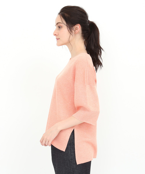 SALON adam et rope'(サロン アダム エ ロペ)の「スパンレーヨンスムースプルオーバー(その他トップス・レディース・オフホワイト/ブラウン/オレンジ・FREE)」の4枚目の写真