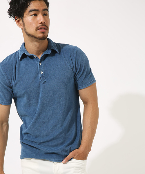 『BLUE BLUE JAPAN』 ポロシャツ　ハーフボタン　インディゴ　L LACOSTE インディゴ ポロシャツ XL - メルカリ