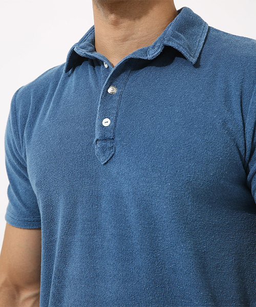 『BLUE BLUE JAPAN』 ポロシャツ　ハーフボタン　インディゴ　L LACOSTE インディゴ ポロシャツ XL - メルカリ