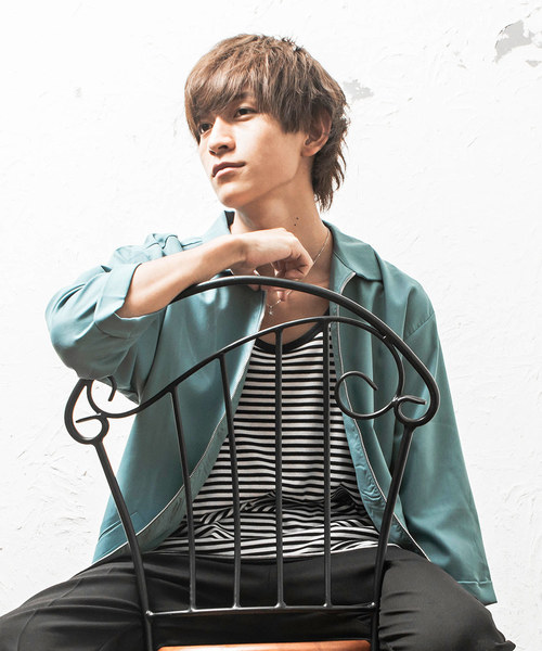 MinoriTY（マイノリティ）の「8分袖Ｔ/Ｒブルゾン ライトアウター（シャツ/ブラウス・メンズ・ブラック/ベージュ/グレー/ブルー・M/L）」の4枚目の写真