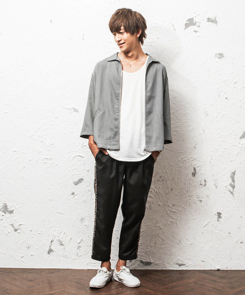 MinoriTY（マイノリティ）の「8分袖Ｔ/Ｒブルゾン ライトアウター（シャツ/ブラウス・メンズ・ブラック/ベージュ/グレー/ブルー・M/L）」の6枚目の写真