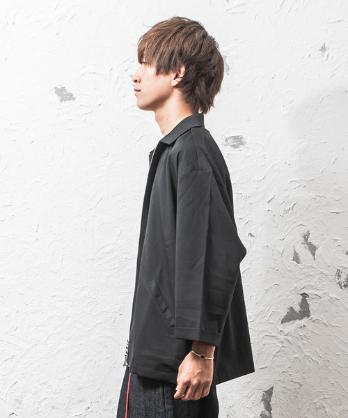 MinoriTY（マイノリティ）の「8分袖Ｔ/Ｒブルゾン ライトアウター（シャツ/ブラウス・メンズ・ブラック/ベージュ/グレー/ブルー・M/L）」の9枚目の写真