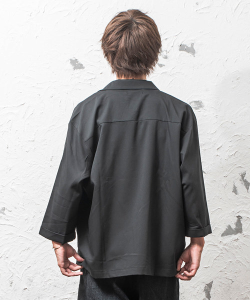 MinoriTY（マイノリティ）の「8分袖Ｔ/Ｒブルゾン ライトアウター（シャツ/ブラウス・メンズ・ブラック/ベージュ/グレー/ブルー・M/L）」の10枚目の写真