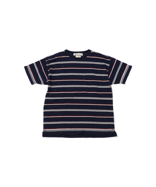 INDIGO BORDER S/S CREW NECK / インディゴ細ボーダー半袖クルー INDIGO BORDER S/S CREW NECK / インディゴ細ボーダー半袖クルー
