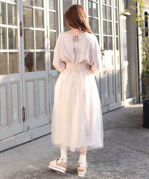 one after another NICE CLAUP(ワンアフターアナザーナイスクラップ)の「後ろリボンドッキングワンピース(ワンピース・レディース・ベージュ系その他/レンガ/ドット・FREE)」の14枚目の写真