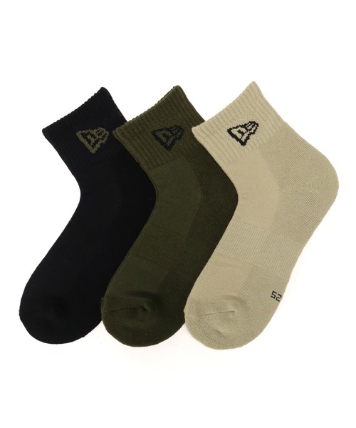 NEW ERA（ニューエラ）の「ニューエラ 靴下 ショート 3足 NEW ERA（ソックス/靴下・メンズ・ブラック/マルチ/ホワイト/ブラック系その他/ブラック系その他2/ネイビー/グレー/チャコール・MEDIUM/LARGE/X-SMALL/SMALL）」の4枚目の写真