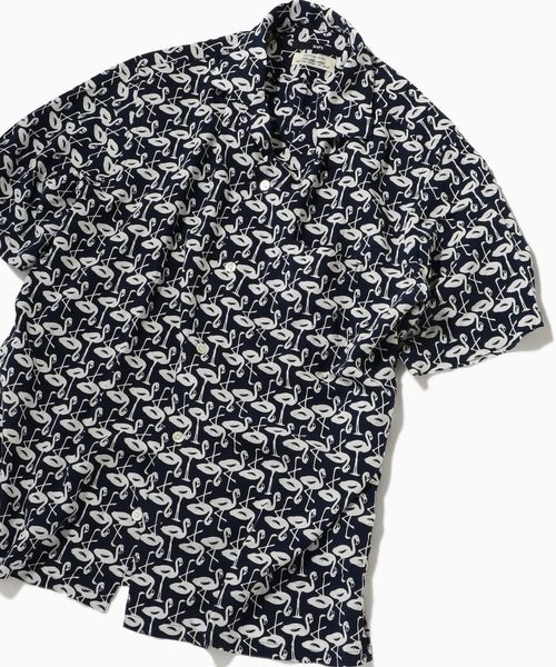SHIPS(シップス)の「SC: Shuttle notes モチーフ オープンカラー シャツ 19SS(シャツ/ブラウス・メンズ・ベージュ/ネイビー/ダークネイビー・SMALL/MEDIUM/LARGE/X-LARGE)」の1枚目の写真