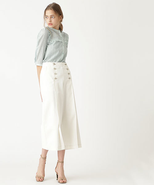 JILL STUART（ジルスチュアート）の「ペイジレースブラウス（シャツ/ブラウス・レディース・ホワイト/ライトグリーン・SMALL/MEDIUM）」の10枚目の写真