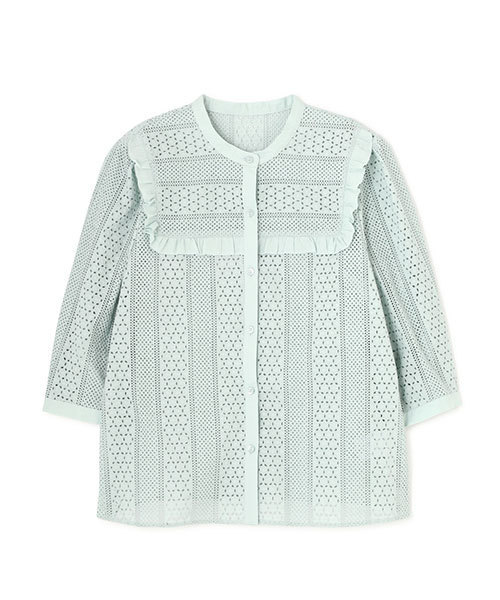 JILL STUART（ジルスチュアート）の「ペイジレースブラウス（シャツ/ブラウス・レディース・ホワイト/ライトグリーン・SMALL/MEDIUM）」の12枚目の写真