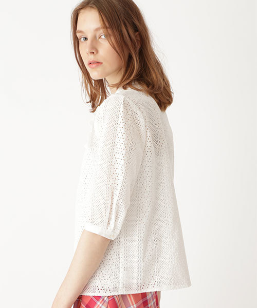 JILL STUART（ジルスチュアート）の「ペイジレースブラウス（シャツ/ブラウス・レディース・ホワイト/ライトグリーン・SMALL/MEDIUM）」の16枚目の写真