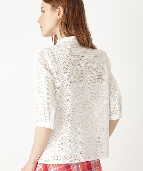 JILL STUART（ジルスチュアート）の「ペイジレースブラウス（シャツ/ブラウス・レディース・ホワイト/ライトグリーン・SMALL/MEDIUM）」の15枚目の写真