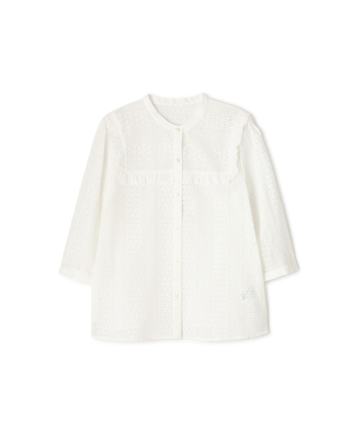 JILL STUART（ジルスチュアート）の「ペイジレースブラウス（シャツ/ブラウス・レディース・ホワイト/ライトグリーン・SMALL/MEDIUM）」の13枚目の写真