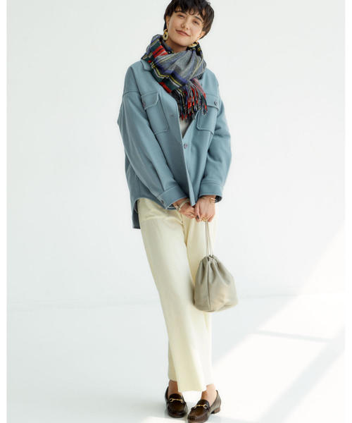 green label relaxing（グリーンレーベルリラクシング）の「◆SC Wカルゼ CPO ジャケット ※（その他アウター・レディース・ベージュ/ダークグレー/ターコイズブルー・46/36/34/40/42/44/38）」の4枚目の写真