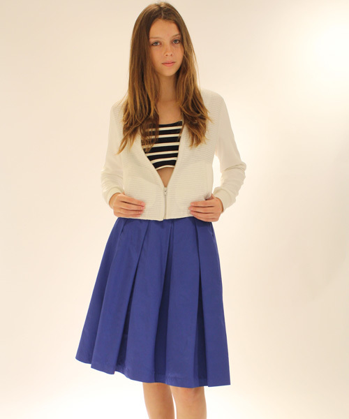 Language（ランゲージ）の「タフタ タック スカート（スカート・レディース・ホワイト系/ブルー系/レッド系・38）」の2枚目の写真