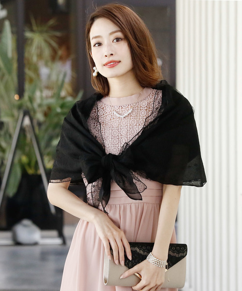 弊衣破帽様　豪華振袖ドレス&ボレロショールのセット［314］ レース＆シフォンショールボレロ/結婚式フォーマル・ドレス