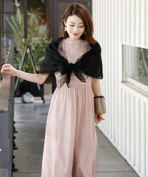 レース＆シフォンショールボレロ/結婚式フォーマル・ドレス