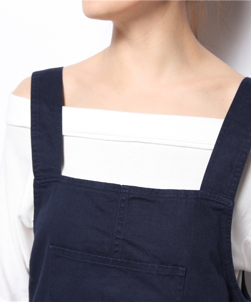 BEAMS BOY（ビームスボーイ）の「○BEAMS BOY / ツイル ジャンパー スカート **（ワンピース・レディース・ホワイト/ネイビー・ONE SIZE）」の6枚目の写真