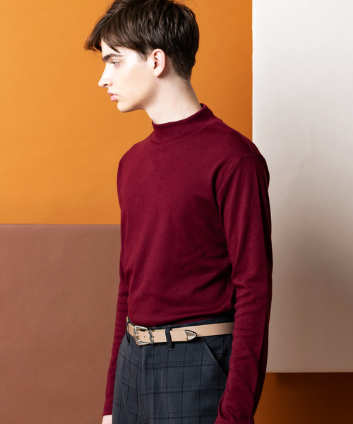 Lulu ＆ Arnie（るるあんどあーにー）の「スムース ハイネック カットソー（Tシャツ/カットソー・メンズ・ブラック/ベージュ/オフホワイト/ワイン・MEDIUM/LARGE/X-LARGE）」の4枚目の写真