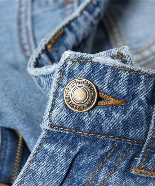 WEGO（ウィゴー）の「WEGO/ ハイウエストクラッシュデニムパンツ（デニムパンツ・レディース・インディゴブルー/ダークインディゴブルー・LARGE/MEDIUM）」の11枚目の写真