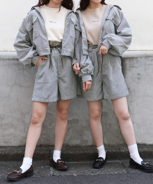 PairPair（ペアペア）の「コーデュロイ袖ボリュームブルゾン（ブルゾン・レディース・ライトグレー/アイボリー/ライトブラウン・FREE）」の6枚目の写真