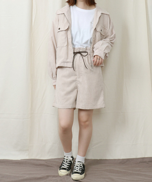 PairPair（ペアペア）の「コーデュロイ袖ボリュームブルゾン（ブルゾン・レディース・ライトグレー/アイボリー/ライトブラウン・FREE）」の7枚目の写真