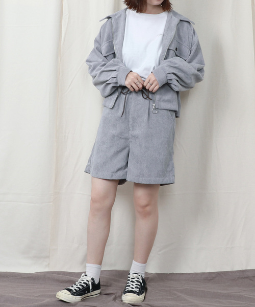 PairPair（ペアペア）の「コーデュロイ袖ボリュームブルゾン（ブルゾン・レディース・ライトグレー/アイボリー/ライトブラウン・FREE）」の13枚目の写真