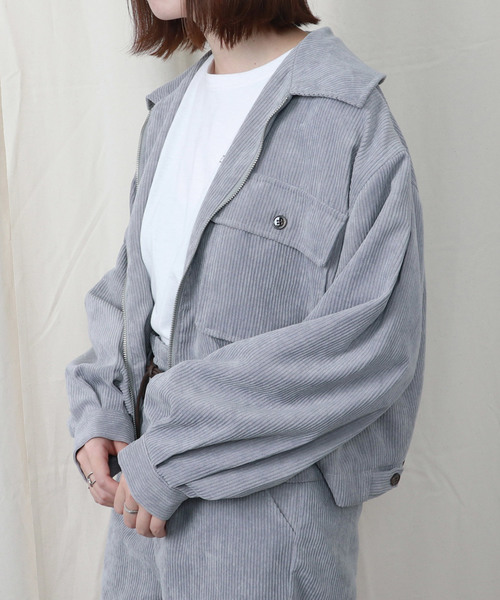 PairPair（ペアペア）の「コーデュロイ袖ボリュームブルゾン（ブルゾン・レディース・ライトグレー/アイボリー/ライトブラウン・FREE）」の17枚目の写真