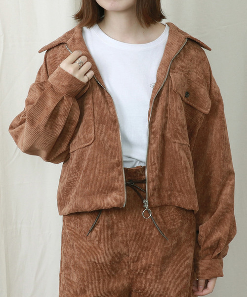 PairPair（ペアペア）の「コーデュロイ袖ボリュームブルゾン（ブルゾン・レディース・ライトグレー/アイボリー/ライトブラウン・FREE）」の22枚目の写真