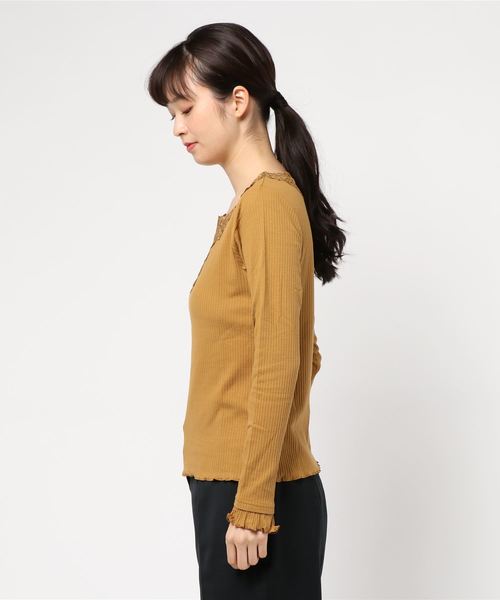 axes femme（アクシーズファム）の「前後モチーフレースインナー（Tシャツ/カットソー・レディース・キナリ/ピンク系その他/ブラック/マスタード/ダークグリーン・MEDIUM）」の6枚目の写真
