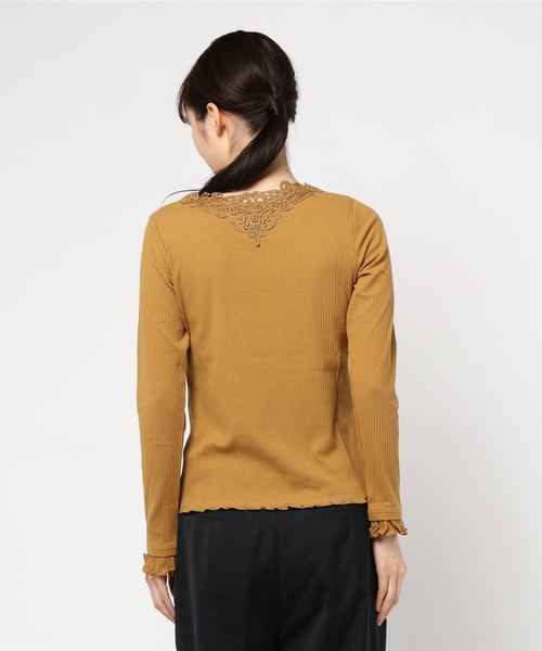 axes femme（アクシーズファム）の「前後モチーフレースインナー（Tシャツ/カットソー・レディース・キナリ/ピンク系その他/ブラック/マスタード/ダークグリーン・MEDIUM）」の7枚目の写真