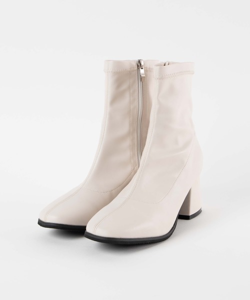 WEGO(ウィゴー)の「WEGO/ストレッチスクエアトゥブーツ(ブーツ・レディース・ブラック/ホワイト・LARGE/MEDIUM)」の8枚目の写真