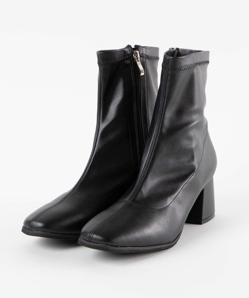 WEGO(ウィゴー)の「WEGO/ストレッチスクエアトゥブーツ(ブーツ・レディース・ブラック/ホワイト・LARGE/MEDIUM)」の6枚目の写真