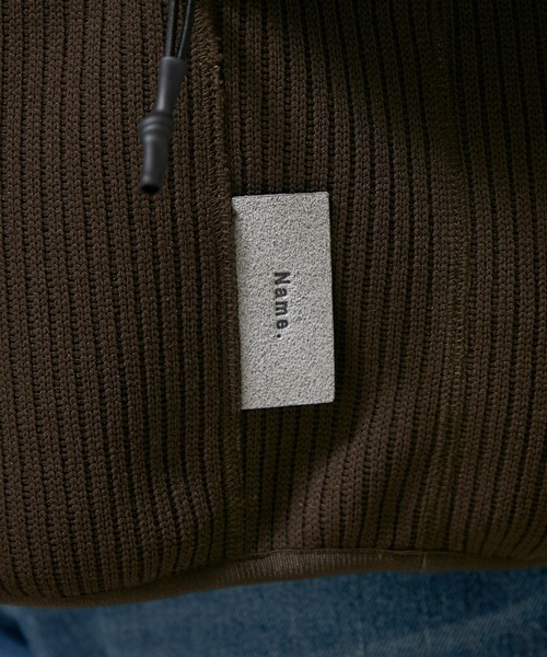 Name.（ネーム）の「【Name.】クオータ-ニットハーフジップパーカー / NMCU-19AW-013（パーカー・メンズ・ネイビー/ブラウン・1/2）」の11枚目の写真