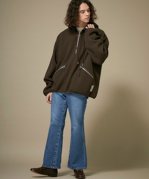 Name.（ネーム）の「【Name.】クオータ-ニットハーフジップパーカー / NMCU-19AW-013（パーカー・メンズ・ネイビー/ブラウン・1/2）」の14枚目の写真