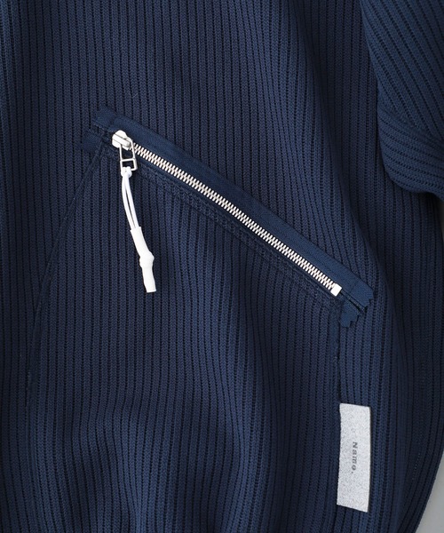 Name.（ネーム）の「【Name.】クオータ-ニットハーフジップパーカー / NMCU-19AW-013（パーカー・メンズ・ネイビー/ブラウン・1/2）」の20枚目の写真