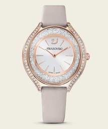 美品 SWAROVSKI 腕時計 5376842 SS グレー 革 QZ 美品 SWAROVSKI 腕時計 5376842 SS グレー 革 QZ