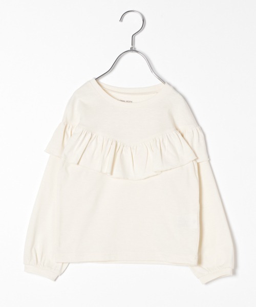 GLOBAL WORK（グローバルワーク）の「【キッズ】ラウンドフリルプルオーバー/長袖/865518（Tシャツ/カットソー・キッズ・ホワイト系その他2/ダークグレー/ベージュ/ライトグリーン・110cm/100cm/120cm/130cm/140cm）」の16枚目の写真